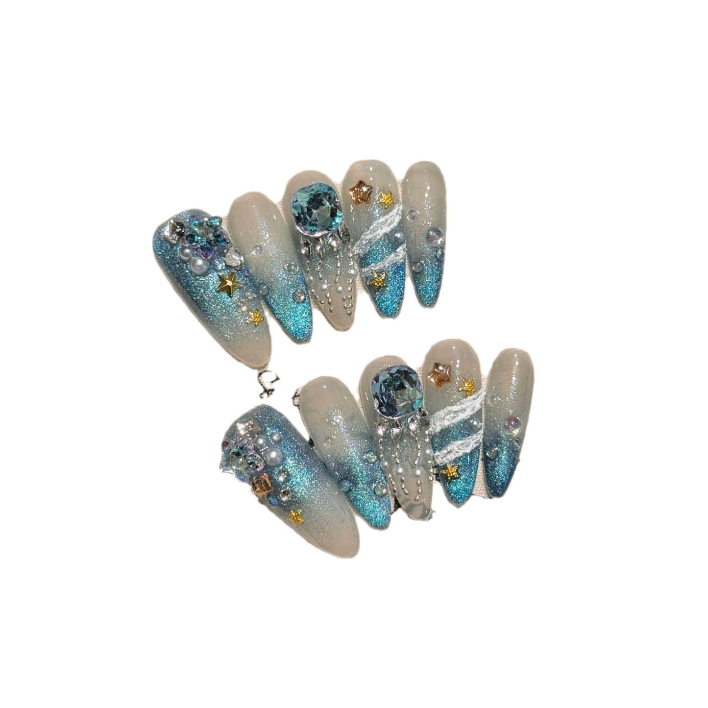 Angel Feather Haze Blue Gray Cat Eye Fairy Shiny Manicure 56d546d2 b214 48e6 83a8 786b95042055