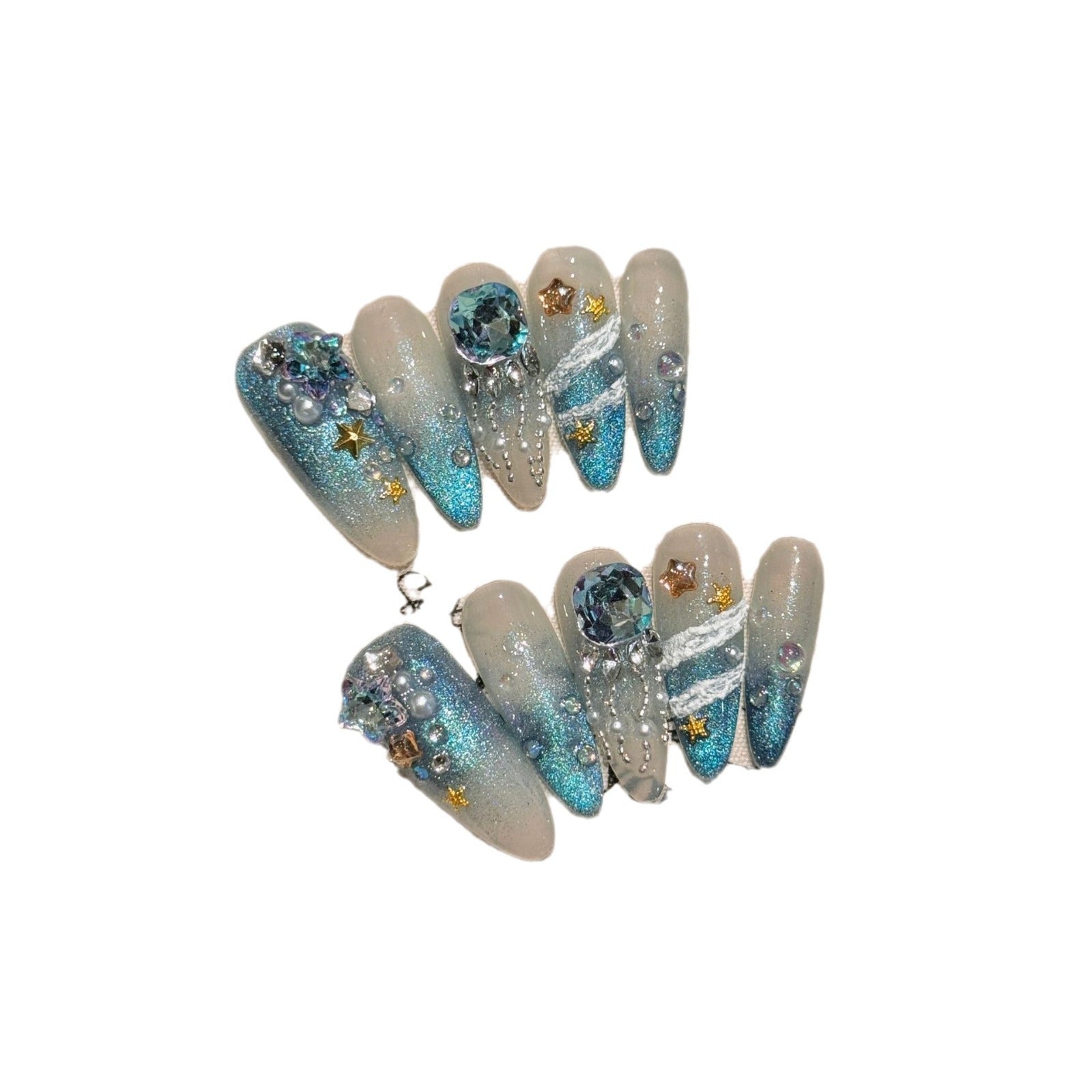 Angel Feather Haze Blue Gray Cat Eye Fairy Shiny Manicure 56d546d2 b214 48e6 83a8 786b95042055