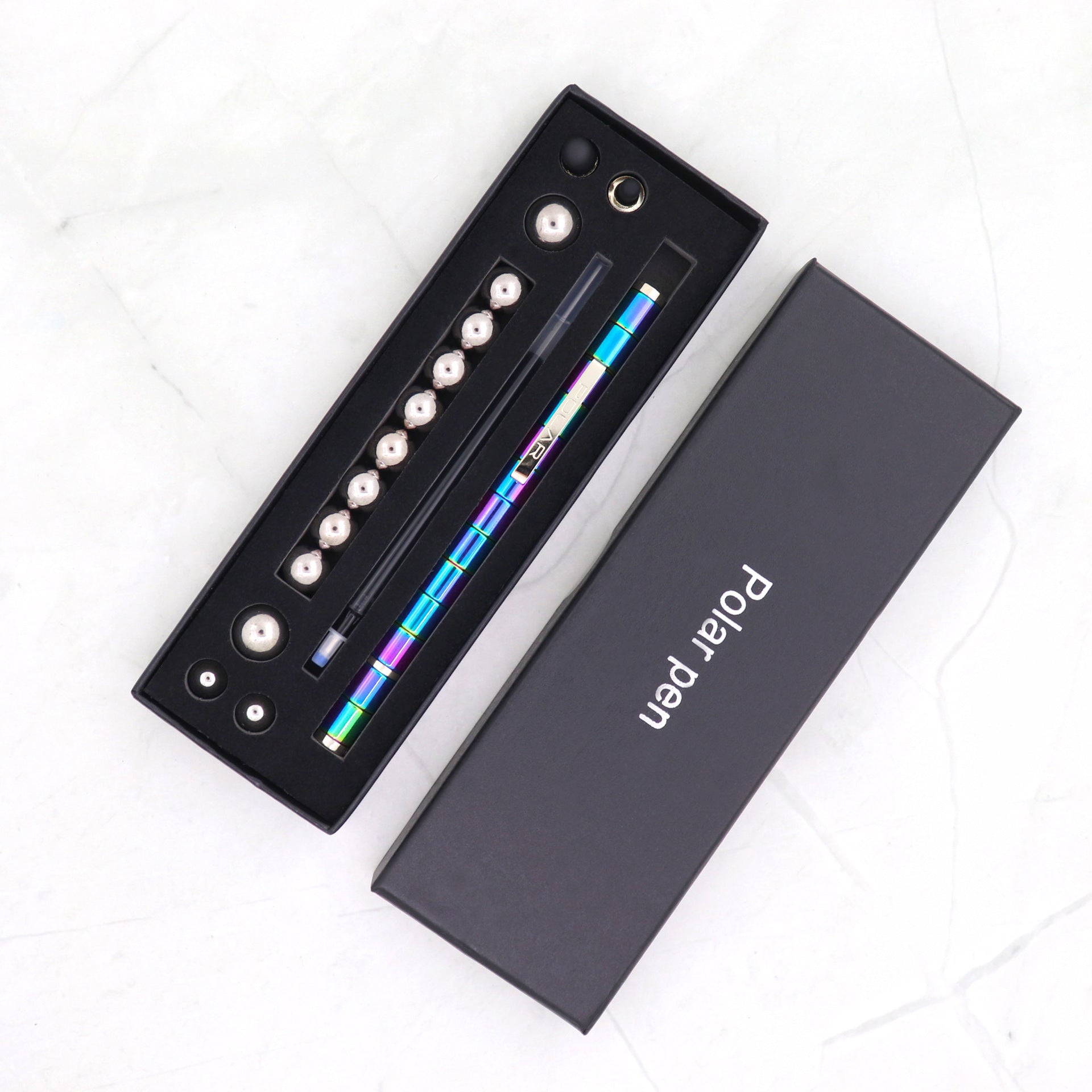 Stress Reducer Relief Toys Gift Box funny black golden kits Fidget magnetic polar pen with stylus ball pen - 图片 7