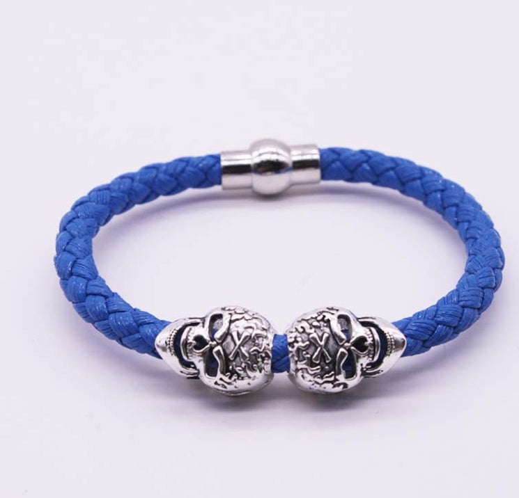 Explosion bracelet Punk style popular vintage braided skull bracelet 572068313390