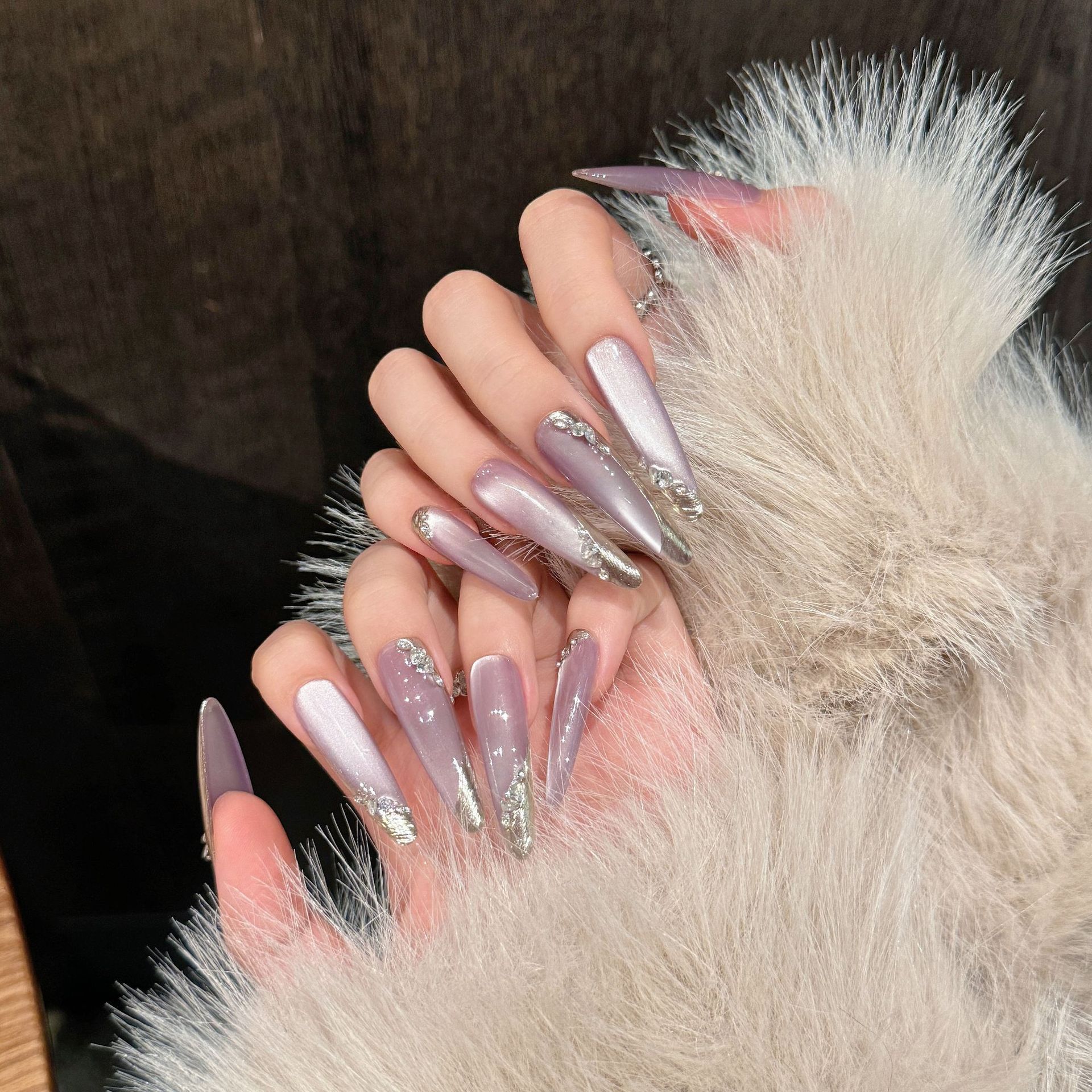 French Gradient Moon Shadow Zihui Gentle Temperament Pile Rhinestone Removable Wear Armor 572efea8 21f9 408a b38f 7be98951b5f