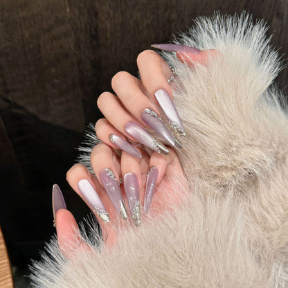 French Gradient Moon Shadow Zihui Gentle Temperament Pile Rhinestone Removable Wear Armor 572efea8 21f9 408a b38f 7be98951b5f
