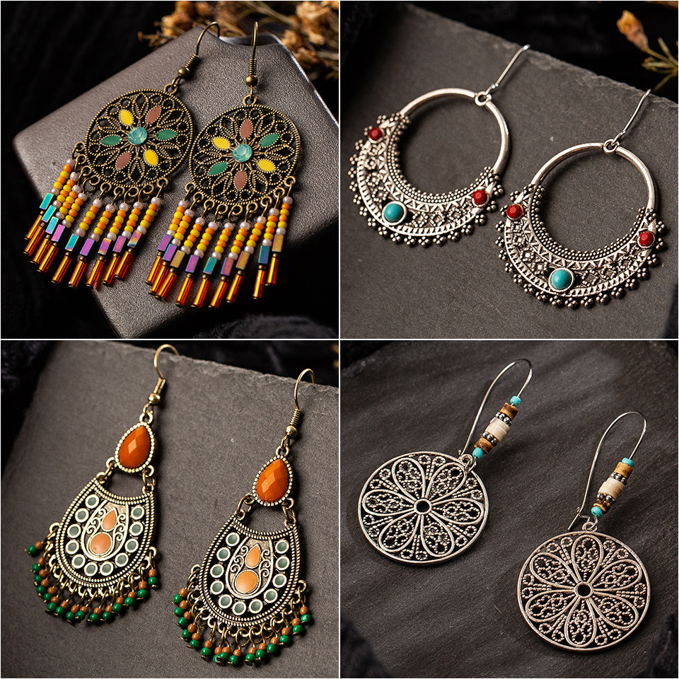 Drop-shaped alloy pendant earrings 574038787040