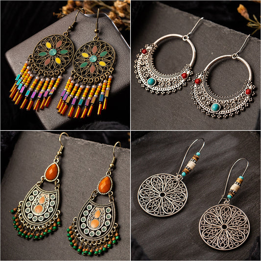 Drop-shaped alloy pendant earrings 574038787040