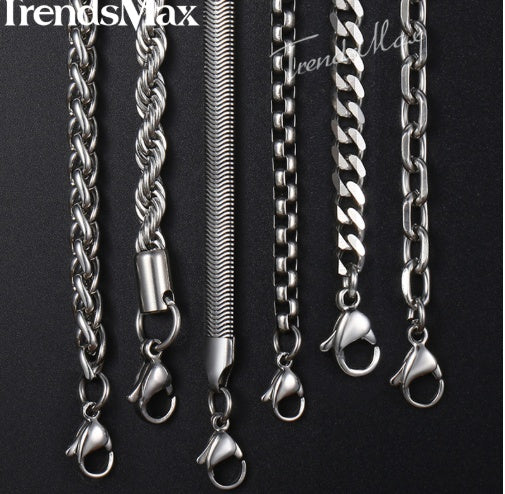 Men Stainless Steel Rope Snake Box Cuban Link Chain 5741491195679