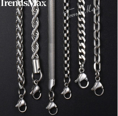 Men Stainless Steel Rope Snake Box Cuban Link Chain 5741491195679