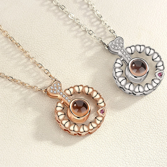 I love you 100 languages love memory projection necklace 574812068140
