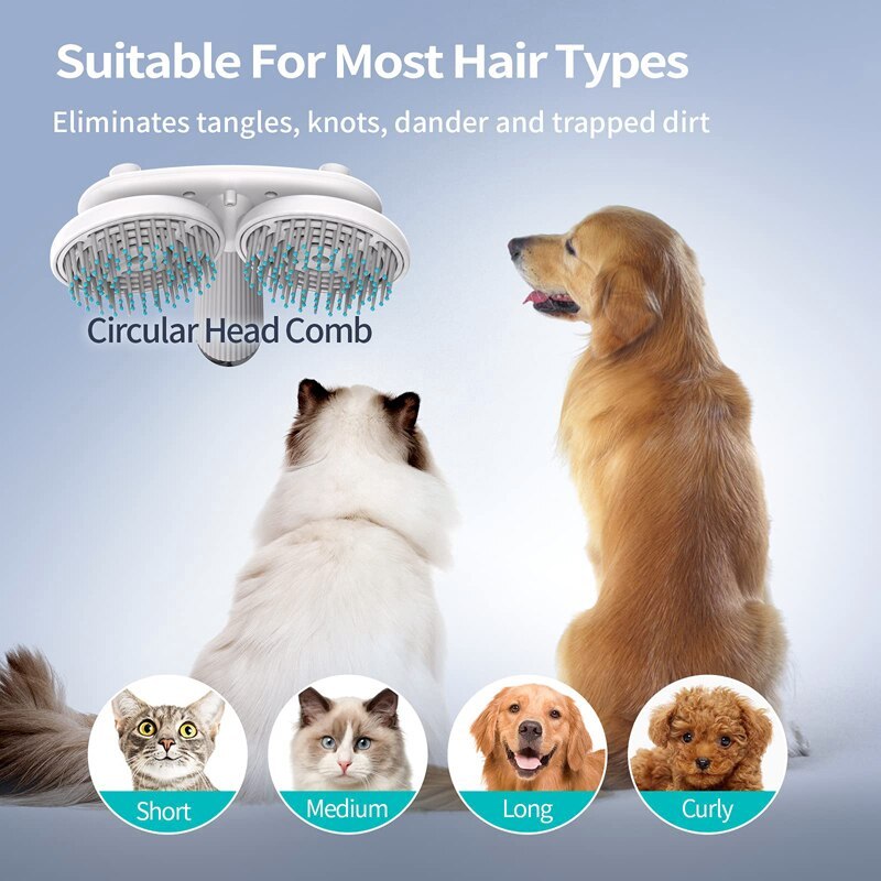 Pet Cat Brush Dog Slicker Brush Double-headed Negative Ion One-button Self Cleaning Dog Cat Hair Removal Pets Products 575d76