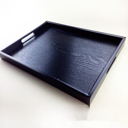 Japanese style rectangular black hotel wooden tray