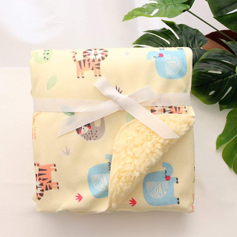 Baby thick double-layer coral fleece blanket 5767546293290