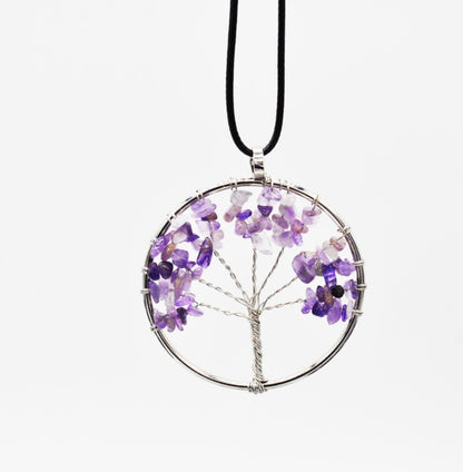 Natural gravel crystal life tree natural stone rich tree colorful necklace 577322877838