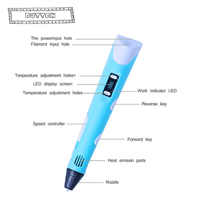 3D print pen 3D pen two generation graffiti 3D stereoscopic paintbrush children puzzle painting toys - 图片 10