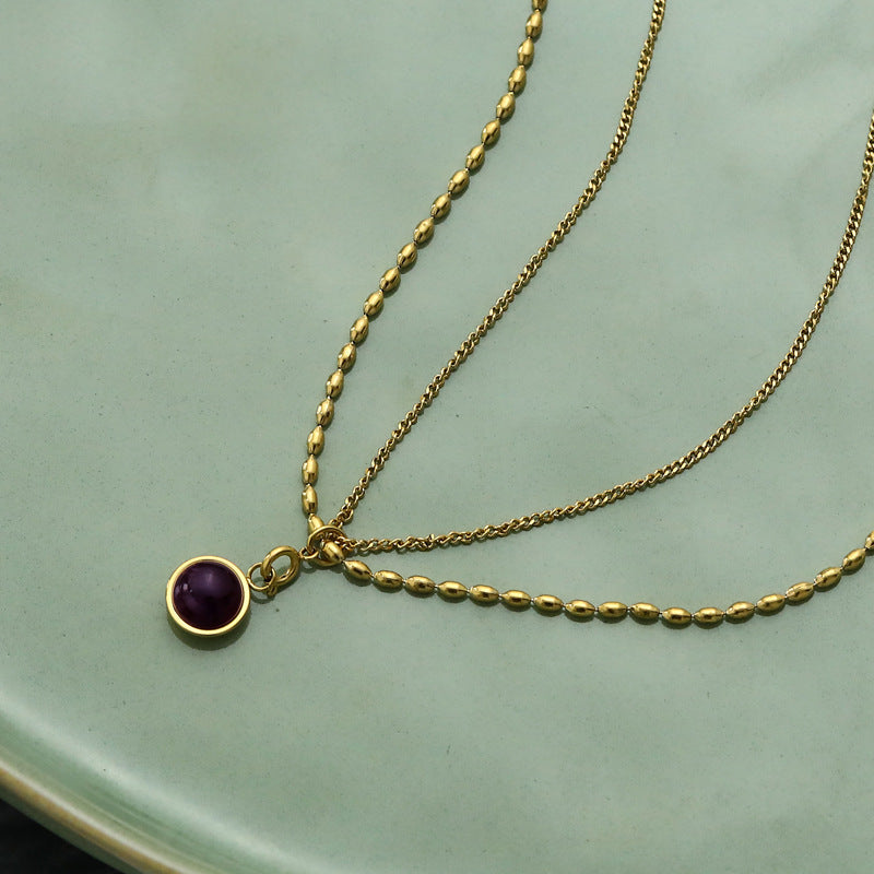 Vintage Rice Beads Double Layer Necklace Natural Stone 577a80d1 303b 4242 9f79 209b9fabaeea