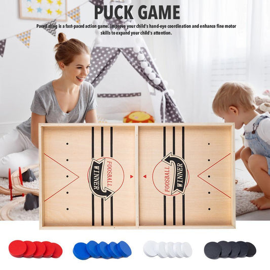 Puck Game Fast Sling Wooden Parent-child Interactive Game Chess Prop 5785172071199