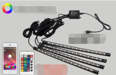 Car sole atmosphere lamp 5VUSB12V car charging atmosphere lamp one for four music sound control interior lights 5796649196816