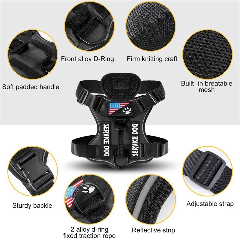 Shock Absorption Night Vision Reflective Pet Tactical Chest Strap 579d42e9 bcfc 44ea 9b98 9ecbdbf60c2f