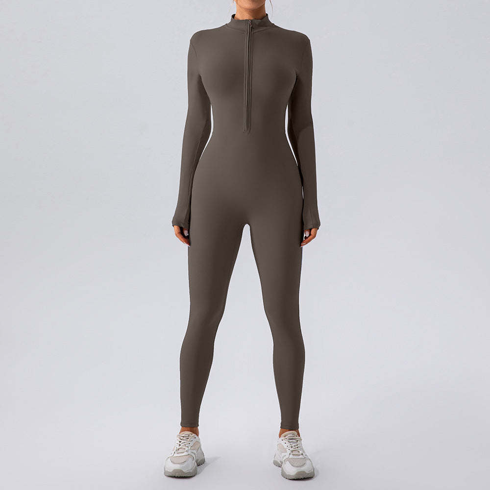 Fleece-lined Yoga Jumpsuit Long Sleeve Keep Warm Outerwear Tights 57a22cc2 3e16 42b1 bfbc 4c01a8c0937d