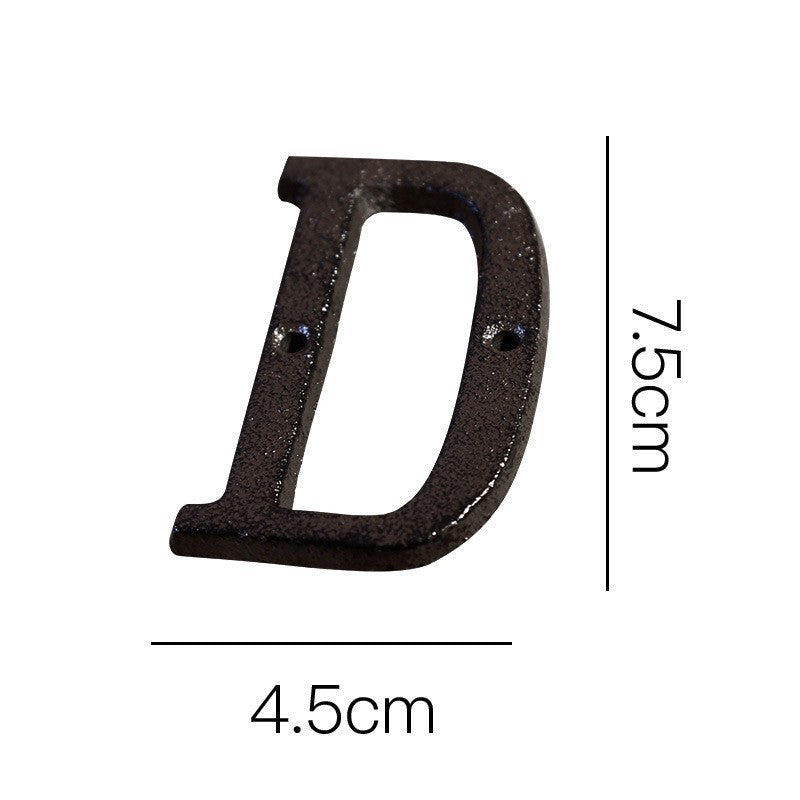European-style Retro Cast Iron Three-dimensional Wrought Iron 26 English Letters Door Number 57adb092 fe03 4ea6 a7e6 ce6d67ca