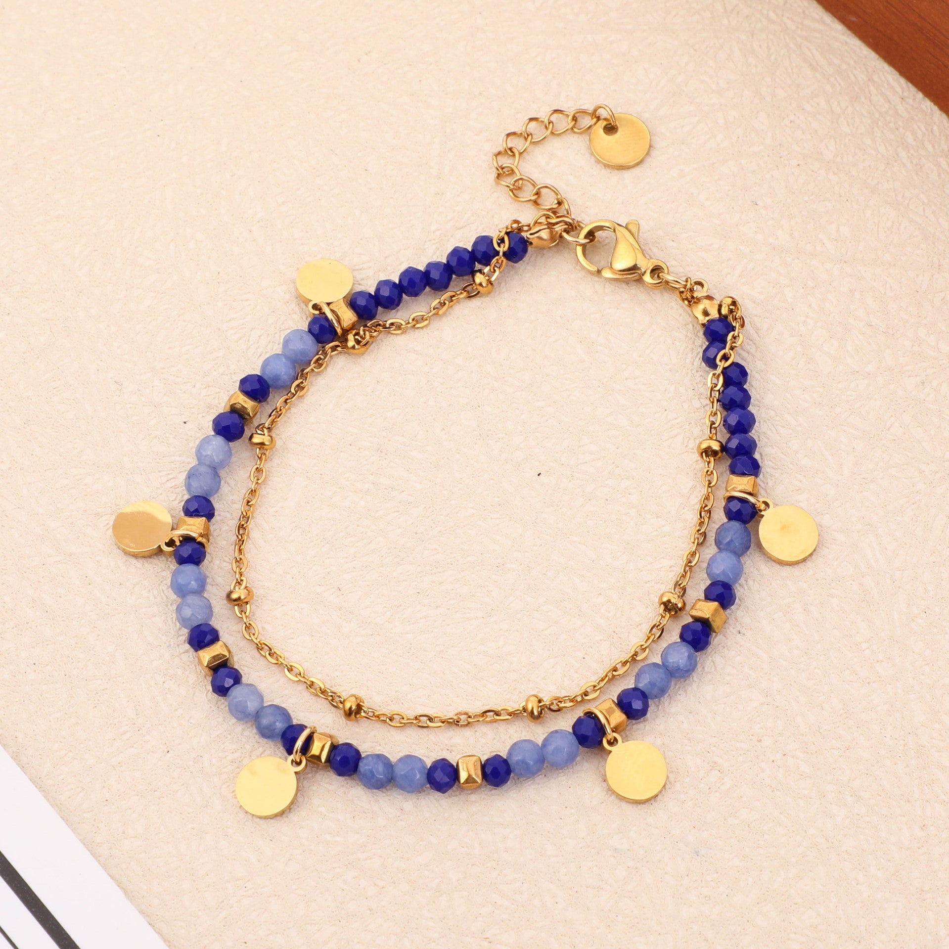 French Color Handmade Exquisite Small Round Slice Bracelet 57bdc7e2 ef9d 4f19 81aa 0cb232f3f3e1