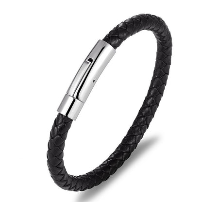 Titanium Steel Braided Leather Bracelet 57cc1f75 9bbb 4375 83b4 2c55c0c724fe