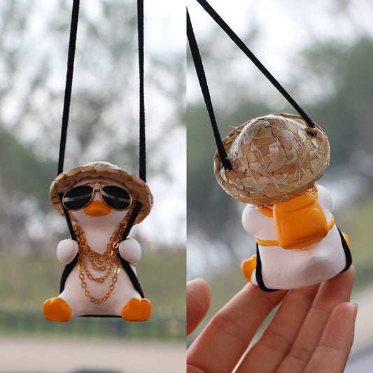 Car Rearview Mirror Pendant For Car Swing Duck