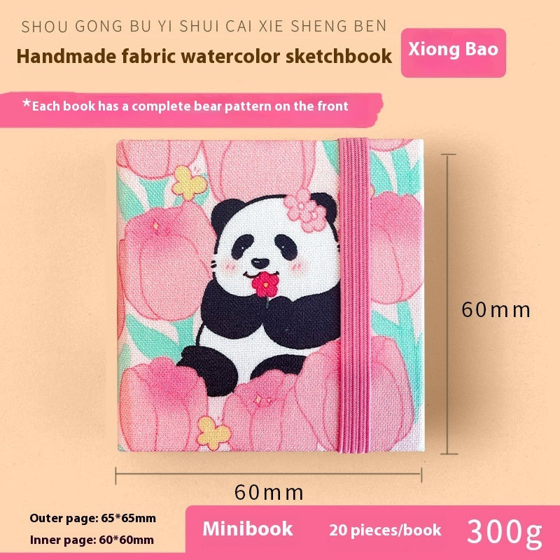 Feiluniao Watercolor Notebook Fabric Handmade Mini Portable Portable Character Sketch Hand Painted Graffiti Drawing Book - 图片 39