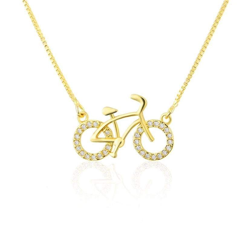 Bicycle Series Pendant Jewelry Female Inlaid Zirconium Copper Plating Necklace 57f92108 0c02 42b5 b745 224e28112a65