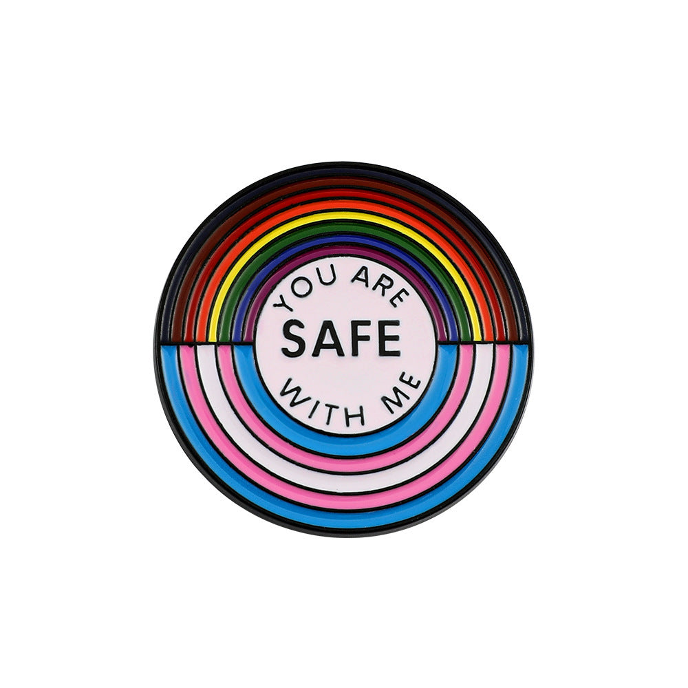 Rainbow Brooch High-grade Round Brand Paint Letters 582f1d68 b788 4543 9872 7afe9f5f56f8