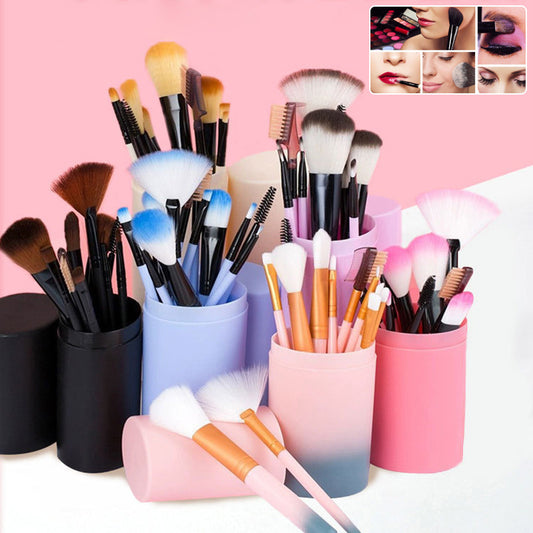 12pcs Makeup Brush Set Blush Eyeshadow Eyelash Highlighter Makeup Brush - HD Wireless Product #1