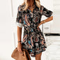 Sleeve-in-sleeve Long-sleeved Fashion Sexy Printed Shirt Dress With Buttons 583ff719 8adb 4148 8c39 66b38cb43b32