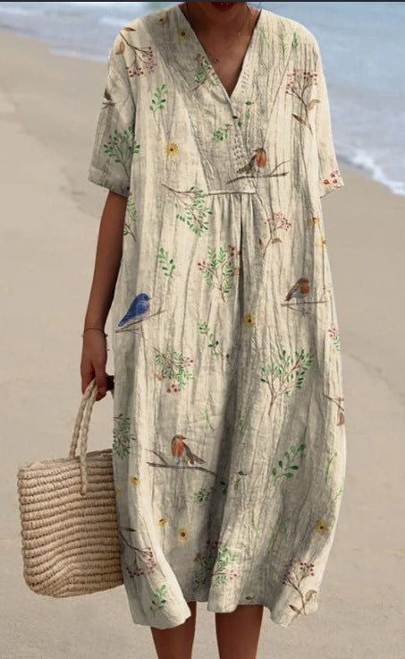 Women's Comfortable Loose Printed Long Dress 58404284 38d0 45e4 9a0a 5522f71a48dc