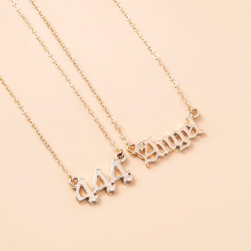 Gold Letter Angel Number 444 777 Multi-layer Chain Necklaces For Women 58555d59 cb71 46ae a15f 760ebdebe3d5