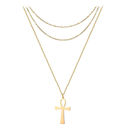 Stainless steel layered necklace 585639137990