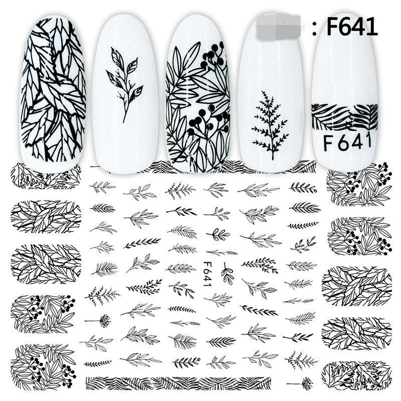 1pc Flowers Rose Red Black Sliders Adhesive Decoration Nail Art Stickers Russian Design 3D Adhesive Slider Decals - HD Wireless Product #6