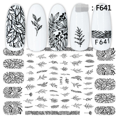 1pc Flowers Rose Red Black Sliders Adhesive Decoration Nail Art Stickers Russian Design 3D Adhesive Slider Decals - HD Wireless Product #6