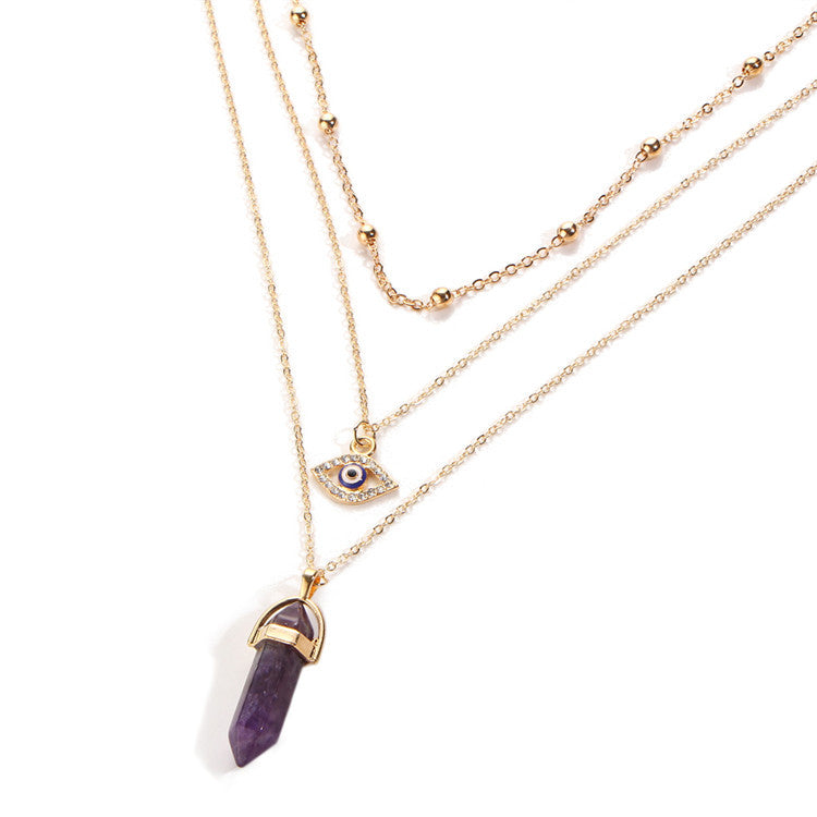 Diamond Eye Pendant Triple Chain 586785113291