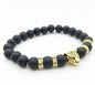 8mm Natural Stone Lava Stone Bead Bracelet For Men Leopard Head Leopard Pendant Charm Bracelet Handmade Jewelry - HD Wireless Product #16