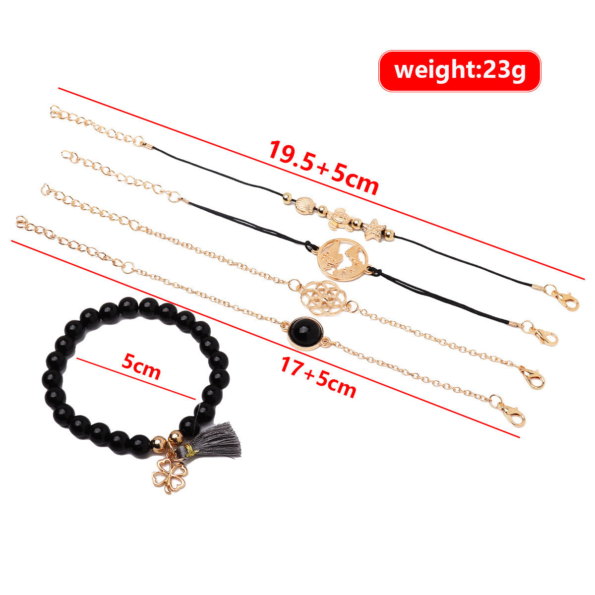 Fashion Turtle Drip Oil Tassel Bracelet Five Piece Set 58866a93 f63c 4688 a0c5 653155c7e9fc