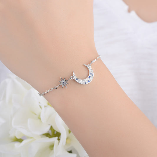 Ai Feier Bracelet Japanese and Korean Style Fashion Simple Star Moon Bracelet Cute Sweet Zircon Bracelet Wholesale 5889750340