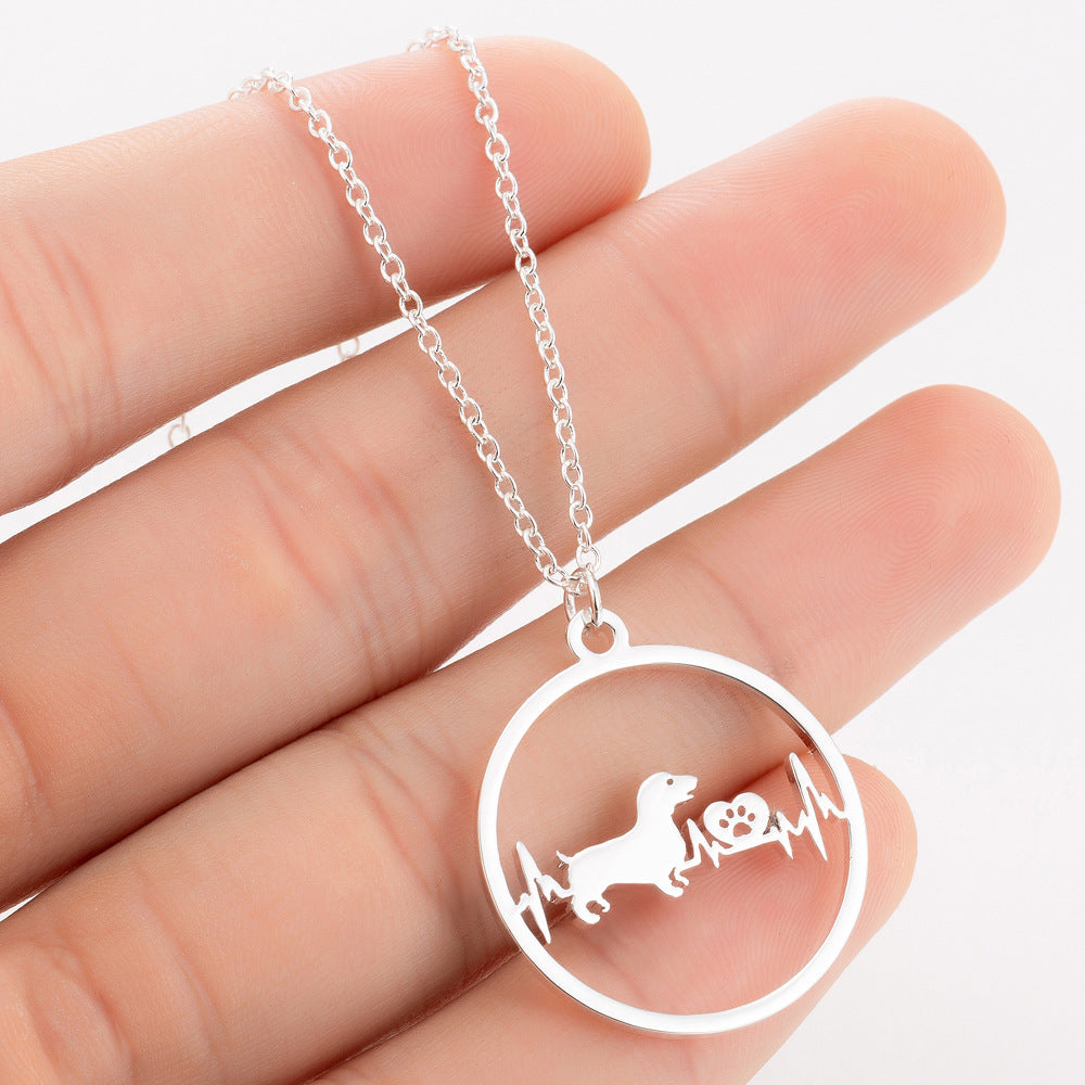 Pet Dog Footprints Paw Necklace  Necklaces 589988732872