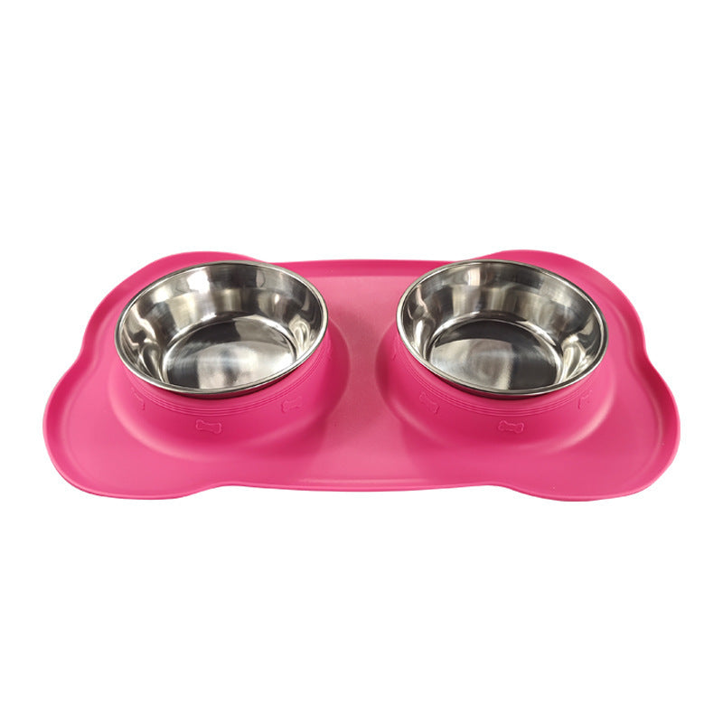 Large Silicone Pet Bowl Double Dog Bowl Stainless Steel 589ed0cc 7b6d 4726 b9a4 854ae632dcbf