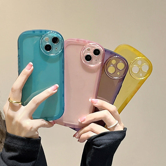 Simple Solid Color Transparent Mobile Phone Case All-inclusive Soft 589ee8ff 097b 4372 b8b7 04d93aba1127