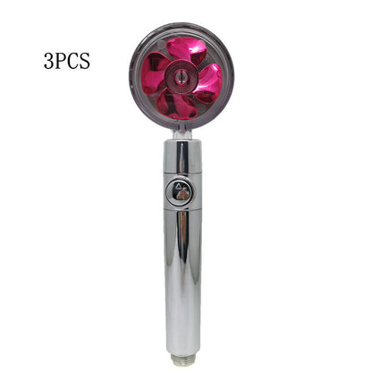 Propeller Driven Shower Head With Stop Button And Cotton Filter Turbocharged High Pressure Handheld Shower Nozzle 58a6b7d8 ef
