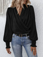 Women's Elegant Women's V-neck Lantern Sleeve Style Solid Color Shirt 58c5a1fd f5f2 412b 8512 dfcda93bb9c9
