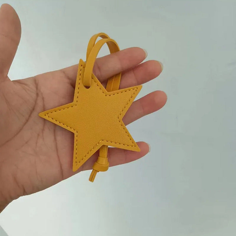 Leather Five-pointed Star Keychain Pendant Bag Ornament 58ca1944 fbb5 49b0 a03f c769a0aee03b