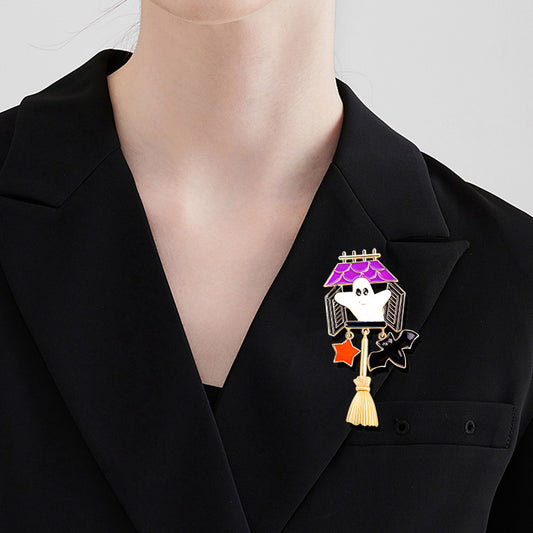 Halloween Brat Broom Pumpkin Head Cartoon Brooch 58d8f10b 05a5 4214 a5ff 99f586473725