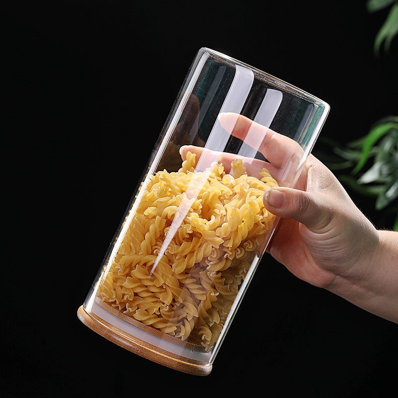 Kitchen Jar For Food Storage Round High Borosilicate Food Glass Jars with Bamboo Lid 58e0382a 312d 4b58 8af3 a4b4a5f583d0