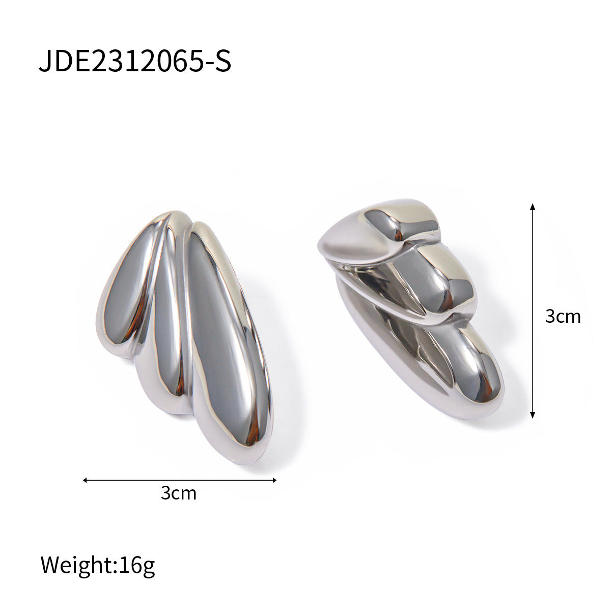 Geometry 18k Gold Stainless Steel Wing Earrings 58e2d57d 160d 4b58 a077 17b525e9f690