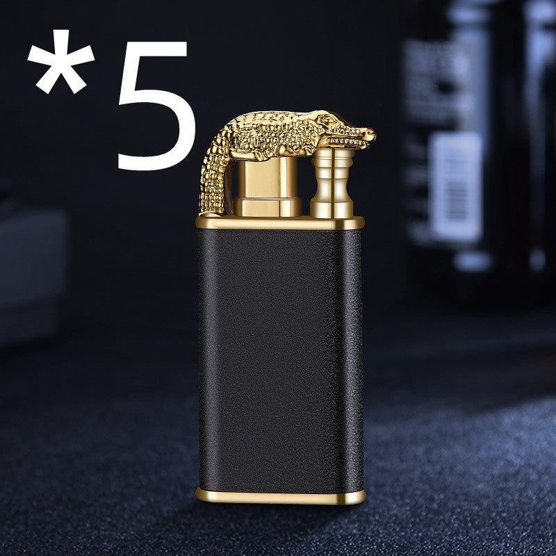 Creative Blue Flame Lighter Dolphin Dragon Tiger Double Fire Metal Winproof Lighter Inflatable Lighter 58e480e4 b9df 445a 838