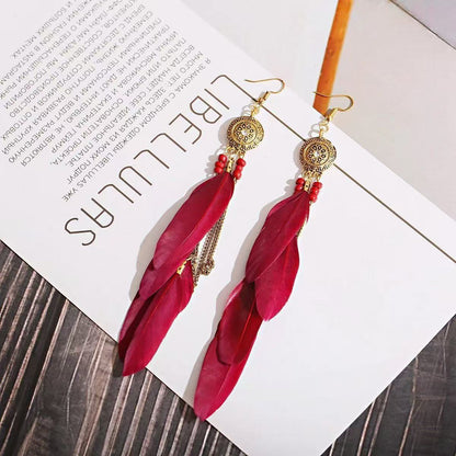 Bohemian Long Feather Earrings Handmade 58e55708 8ba5 4270 900b 4a18122dc63a